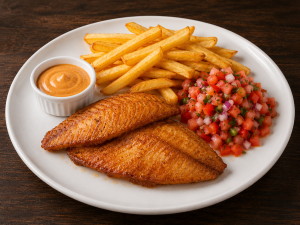 Deep Fried Tilapia Fish Fillet(200g) & Chips